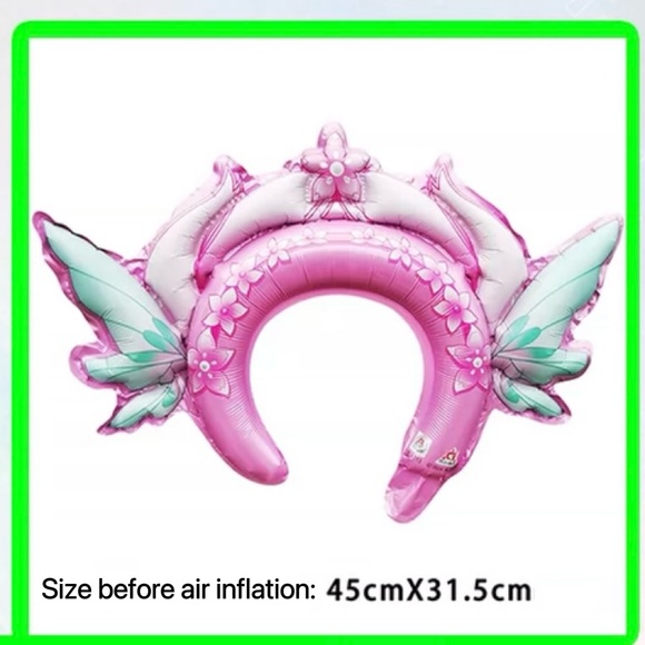 🆕5 sets Pink Fairy Foil Balloon 3-piece: fairy wing+crown+wand - Picture 4 of 5